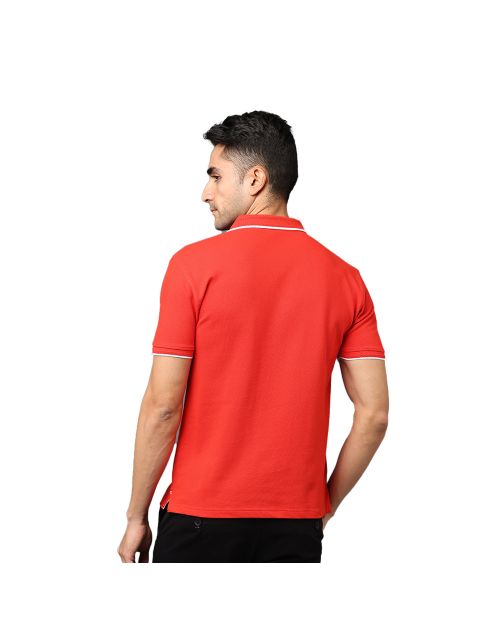 Greys & Blues Pima Polo T-Shirt - Red With White Tipping